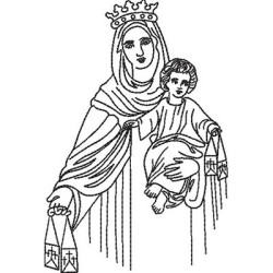 Matriz De Bordado Nossa Senhora Do Carmo Contornada 14 Cm