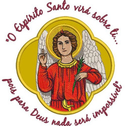 Diseño Para Bordado Arcángel Gabriel Con Frase