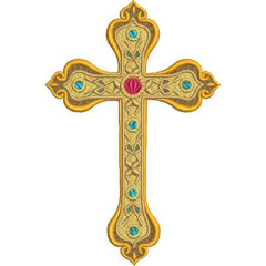 Matriz De Bordado Cruz Realista Com Pedrarias 15 Cm..