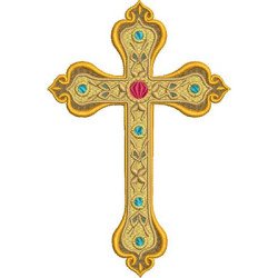 Matriz De Bordado Cruz Realista Com Pedrarias 15 Cm