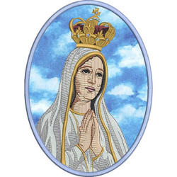 Embroidery Design Our Lady Of Fatima Medal, 20 Cm.