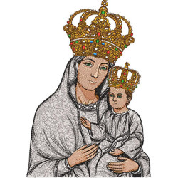 Embroidery Design Virgin Mary And Jesus 28 Cm