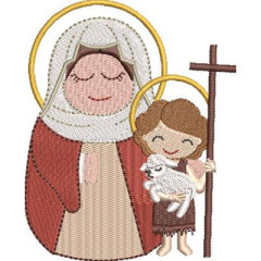 Matriz De Bordado Santa Elisabete Com São João Batista..