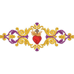 Embroidery Design Sacred Heart Vertical And Horizontal 34 Cm