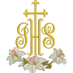 Embroidery Design Jhs With Lilies 14 Cm