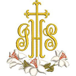 Embroidery Design Jhs With Lilies 6 Cm