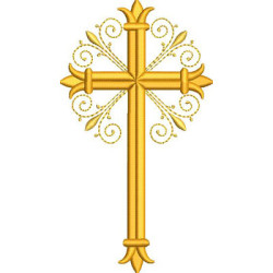 Diseño Para Bordado Cruz Decorada 378