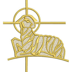Embroidery Design Golden Lamb 15 Cm