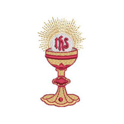 Embroidery Design Chalice With Consecrated Host 7 Cm