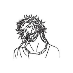 Embroidery Design Jesus Crucified Outlined 6 Cm