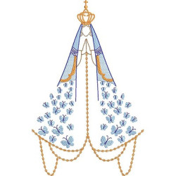Embroidery Design Our Lady Of Aparecida With Butterflies