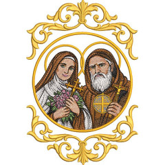 Matriz De Bordado Medalha Santa Teresinha Com São Bent..