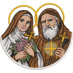 Matriz De Bordado Santa Teresinha Com São Bento 14 Cm..