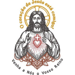 Matriz De Bordado Sagrado Coração De Jesus Está Comigo