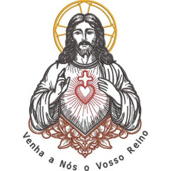 Matriz De Bordado Sagrado Coração De Jesus Está Comigo..