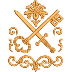 Embroidery Design Sword Of Saint Paul And Key Of Saint Peter