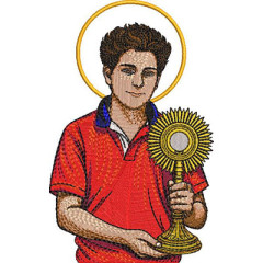 Matriz De Bordado Carlo Acutis Com Ostensório..