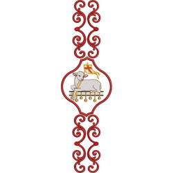 Embroidery Design Arabesque With Lamb Of God 35 Cm