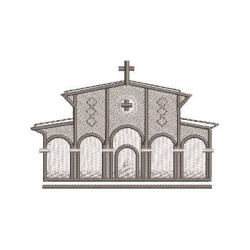 Embroidery Design Church 8 Cm