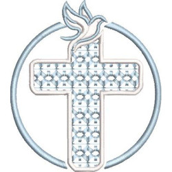 Embroidery Design Cross With Dove 11 Cm