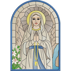 Matriz De Bordado Vitral Nossa Senhora De Lourdes Ripp..