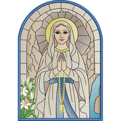 Matriz De Bordado Vitral Nossa Senhora De Lourdes Rippled