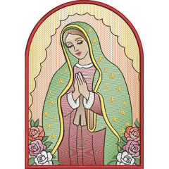 Matriz De Bordado Vitral Virgem De Guadalupe Rippled..