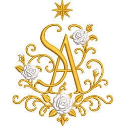 Matriz De Bordado Monograma De Santa Ana 14 Cm