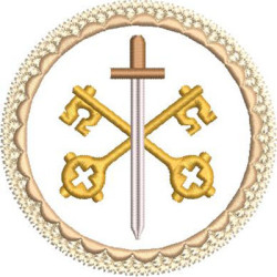 Matriz De Bordado Medalha São Pedro E São Paulo 10 Cm