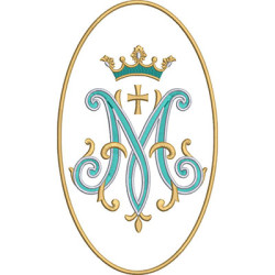 Diseño Para Bordado Medalla Mariana 26 Cm