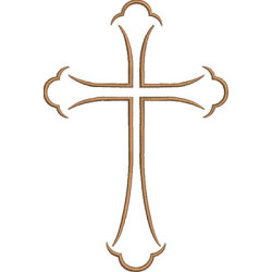 Embroidery Design Cross With Outline, 17 Cm