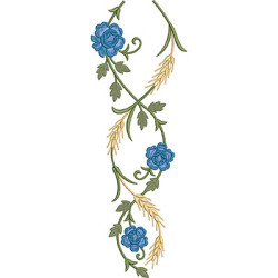 Embroidery Design Wheat And Rose Branch 35 Cm