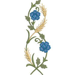 Embroidery Design Wheat And Rose Branch 24 Cm