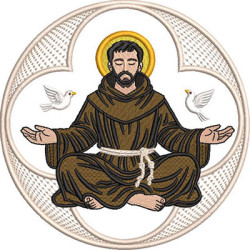 Diseño Para Bordado San Francisco De Asís En Un Marco De 16 Cm