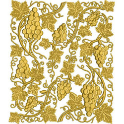 Matriz De Bordado Uvas Douradas 16 Cm