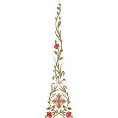 Matriz De Bordado Arabescos Com Lírios Rosas E Cruz 35..