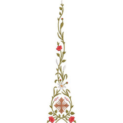 Embroidery Design Arabesque Design With Pink Lilies And A Cross 35 Cm