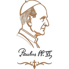 Matriz De Bordado Papa Paulo Vi Contornado..