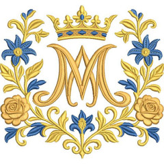 Matriz De Bordado Moldura Mariana Com Arabescos E Rosa..