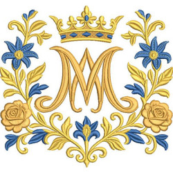 Matriz De Bordado Moldura Mariana Com Arabescos E Rosas