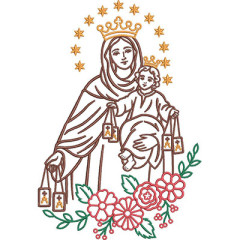 Matriz De Bordado Nossa Senhora Do Carmo Contornada Co..
