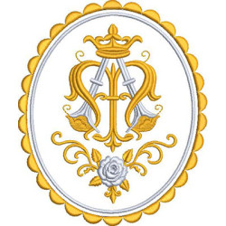 Embroidery Design Marian Medal 14 Cm