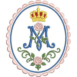 Embroidery Design Marian Medal 14 Cm