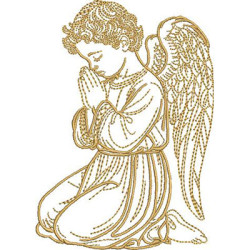 Matriz De Bordado Anjo Pontos Leves Contornado 13 Cm