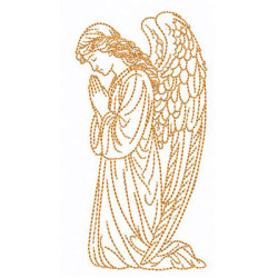 Matriz De Bordado Anjo Pontos Leves Contornado 13 Cm