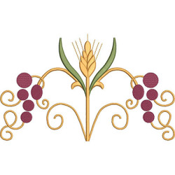 Diseño Para Bordado Uvas Con Trigo Para El Borde