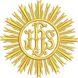 Embroidery Design 12 Cm Consecrated Host (ihs)