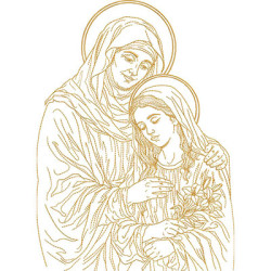 Matriz De Bordado Santa Ana Com Maria Contornadas