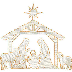 Embroidery Designrippled Nativity Scene 20 Cm