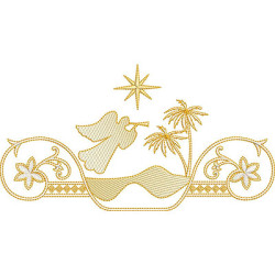 Embroidery Design Rippled Angel Christmas Scene